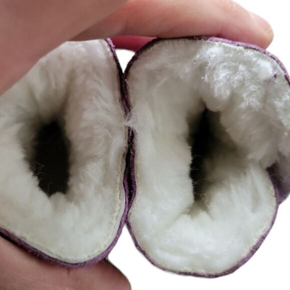 EC OLD FRIEND FOOTWEAR BABY GIRLS' SLIPPER BOOTS IN PURPLE "BABY SIZE" - Picture 4 of 5